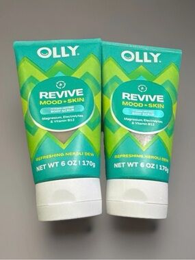 (2) Olly Revive Mood & Skin Vitamin Infused Body Scrub Refreshing Neroli Dew